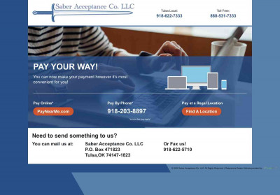 Home | Sabre Acceptance Co. LLC | Tulsa, OK Home | Sabre Acceptance Co. LLC | Tulsa, OK