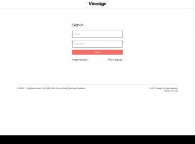 Vinesign: Log in Vinesign: Log in