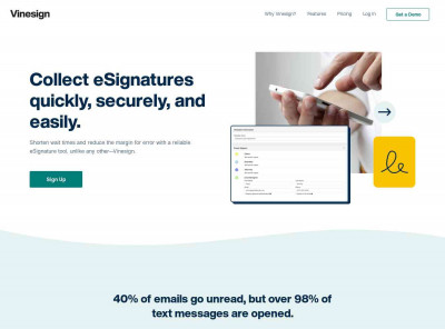 Vinesign: Collect eSignatures quickly, securely, and easily Vinesign: Collect eSignatures quickly, securely, and easily