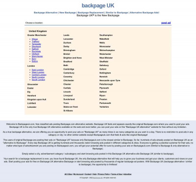 Backpage UK Backpage UK