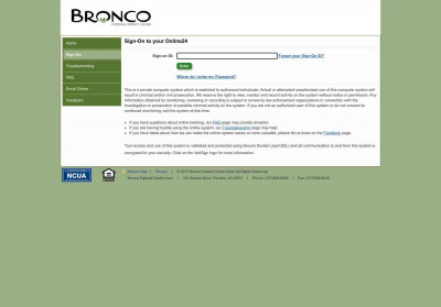 Sign-On - Bronco Federal Credit Union Sign-On - Bronco Federal Credit Union