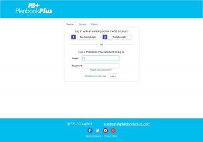 Planbook Plus: Log in Planbook Plus: Log in