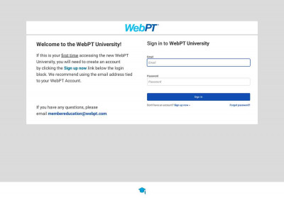 WebPT University: Sign in WebPT University: Sign in