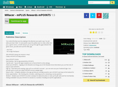 MRacer - mPLUS Rewards mPOINTS 1.5 Free Download MRacer - mPLUS Rewards mPOINTS 1.5 Free Download