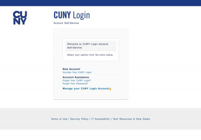CUNY Login Account Self-Service CUNY Login Account Self-Service