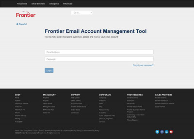Frontier Email Account Management Tool Frontier Email Account Management Tool