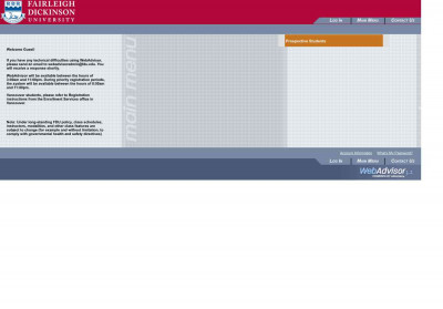User Account - FDU Webadvisor User Account - FDU Webadvisor