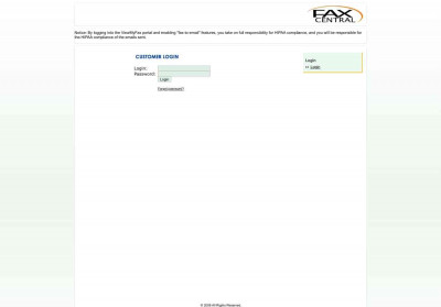 Electronic Fax Customer Portal Electronic Fax Customer Portal