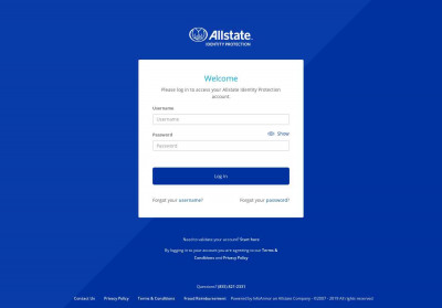 company logo - Secure Login - Allstate Identity Protection