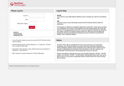 UTC Pension Center - Log On UTC Pension Center - Log On