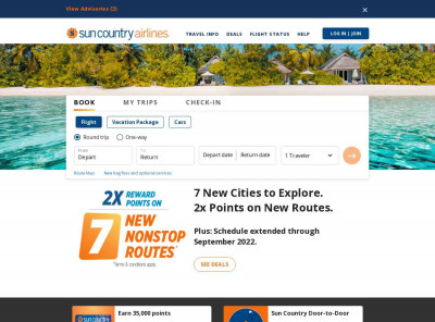 Sun Country Airlines - Low Fares. Nonstop Flights. Sun Country Airlines - Low Fares. Nonstop Flights.
