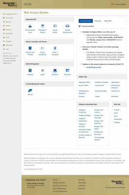 OSCAR | Web Access System | Georgia Tech OSCAR | Web Access System | Georgia Tech