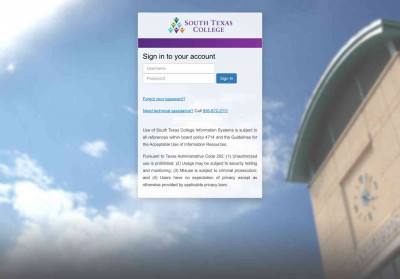 South Texas College's Single Sign-On Page South Texas College's Single Sign-On Page