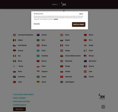 Careers Country Selector - Jacobs Douwe Egberts Careers Country Selector - Jacobs Douwe Egberts