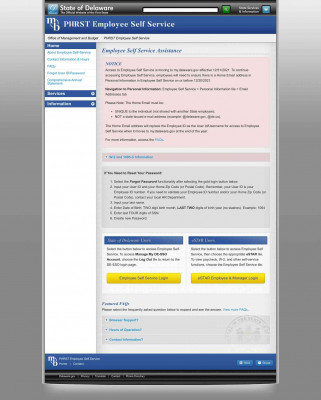 State of Delaware - PHRST Employee Self Service - Page Title State of Delaware - PHRST Employee Self Service - Page Title