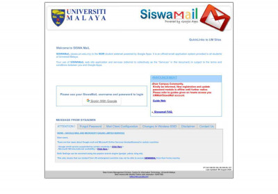 Siswa Login - Universiti Malaya Siswa Login - Universiti Malaya