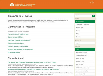 Treasures @ UT Dallas Treasures @ UT Dallas
