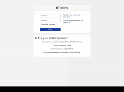 Forgotten password - BTIonline Forgotten password - BTIonline
