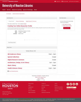 UH Libraries: Libraries Events & Reservations UH Libraries: Libraries Events & Reservations