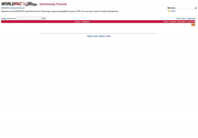 WORLDPAC Community Forums: Forum Home WORLDPAC Community Forums: Forum Home