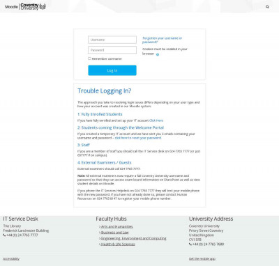 CU Moodle - Coventry University CU Moodle - Coventry University