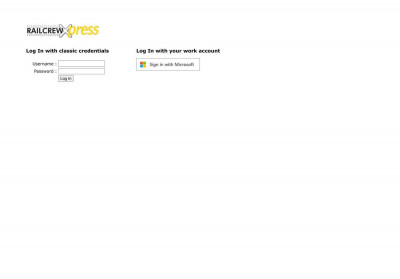 RailCrew Xpress - Dashboard Login RailCrew Xpress - Dashboard Login