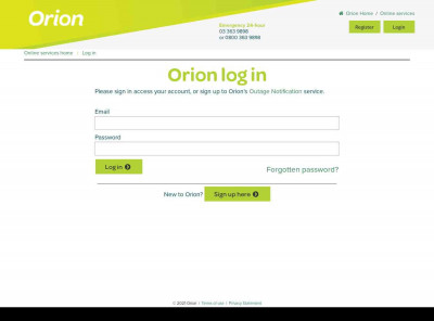 Sign up - Orion Online Services Sign up - Orion Online Services