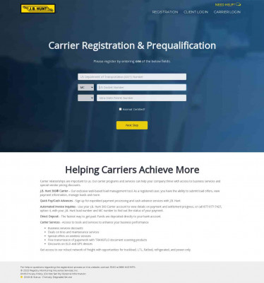 Carrier Registration & Prequalification Carrier Registration & Prequalification