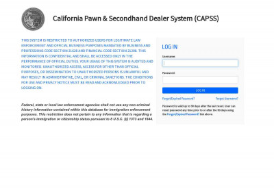 DOJ Logo California Pawn & Secondhand Dealer System ... DOJ Logo California Pawn & Secondhand Dealer System ...