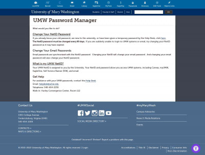 UMW Password Manager - University of Mary Washington UMW Password Manager - University of Mary Washington
