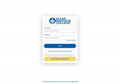Allan Hancock College - Single Sign On Allan Hancock College - Single Sign On