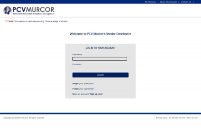 PCV Murcor's Vendor Dashboard PCV Murcor's Vendor Dashboard