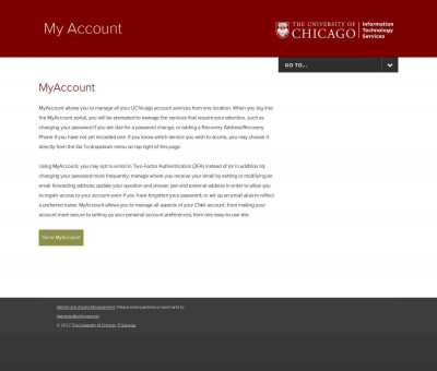 The University of Chicago: My Account The University of Chicago: My Account