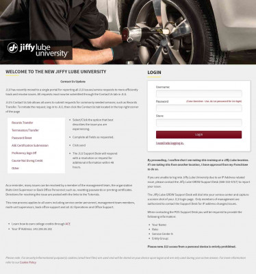 Jiffy Lube University > Login Instructions Jiffy Lube University > Login Instructions