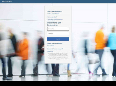 Log In to IBM Connections Log In to IBM Connections