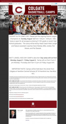 Colgate Men's Basketball Camp Colgate Men's Basketball Camp