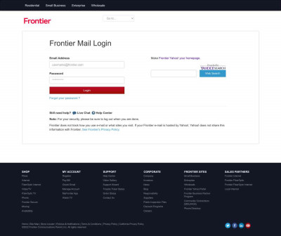 Frontier Mail Login - Frontier Communications Frontier Mail Login - Frontier Communications