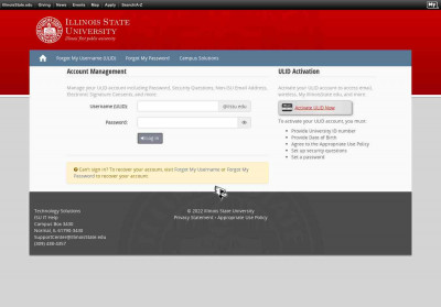 Illinois State University: Redbird Account Illinois State University: Redbird Account