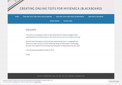 Creating Online Tests for MySeneca (BlackBoard) Creating Online Tests for MySeneca (BlackBoard)