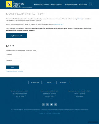 Login - The Windward School - myWindward Portal Home Login - The Windward School - myWindward Portal Home