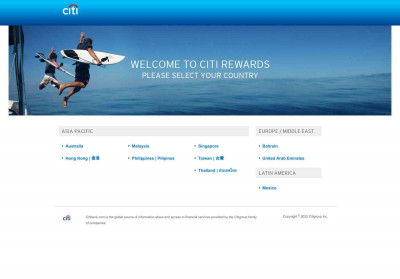 Welcome to Citi Rewards | Please Select Your Country Welcome to Citi Rewards | Please Select Your Country