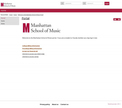 Welcome to the Manhattan School of Music Portal - Main View ... Welcome to the Manhattan School of Music Portal - Main View ...