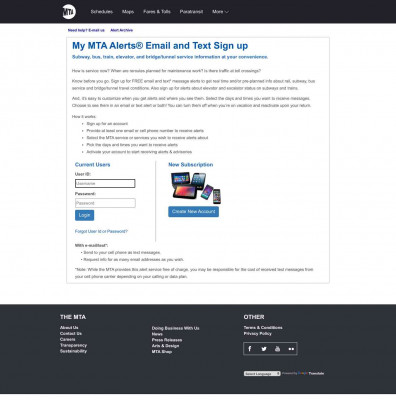Forgot User ID & Password - MTA Alerts Forgot User ID & Password - MTA Alerts