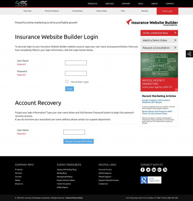 Client Login - Insurance Website Builder Client Login - Insurance Website Builder