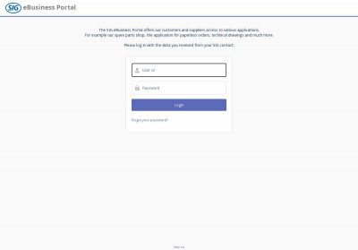 SIG eBusiness Portal SIG eBusiness Portal