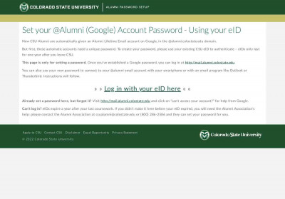 Colorado State University: Set your @Alumni account ... Colorado State University: Set your @Alumni account ...