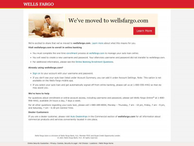Wells Fargo Auto: We've moved to wellsfargo.com Wells Fargo Auto: We've moved to wellsfargo.com