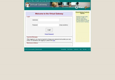 Virtual Gateway: Executive Office of Health and Human Services Virtual Gateway: Executive Office of Health and Human Services