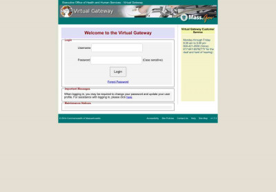 Virtual Gateway: Executive Office of Health and Human Services Virtual Gateway: Executive Office of Health and Human Services