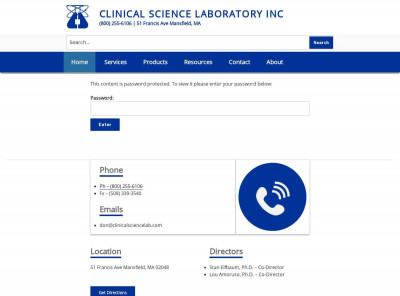 Contact - Clinical Science Laboratory Inc Contact - Clinical Science Laboratory Inc